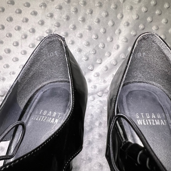 Stuart Weitzman 9.5 Yoke Heels in Mirror Jet Black - Picture 3 of 8